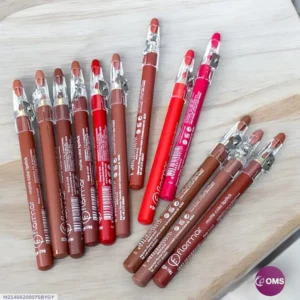 Matte Finish Lip Pencil 12 Pcs Shades Of Nude, Shades Of Red, Shades Of Pink